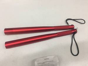 lot 144 image: Brand New Lot of TWO LED Zoom Security Bat Flashlights - RED