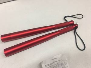lot 146 image: Brand New Lot of TWO LED Zoom Security Bat Flashlights - RED