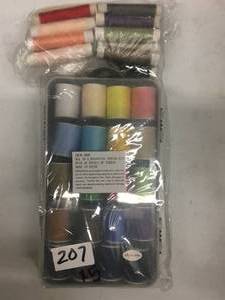 lot 207 image: Brand New Lot of FIVE All in One Essential Sewing Kits with 32 Spools of Thread