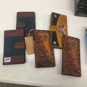 lot 234 image: Brand New Variety Lot of FIVE Womens Wallets