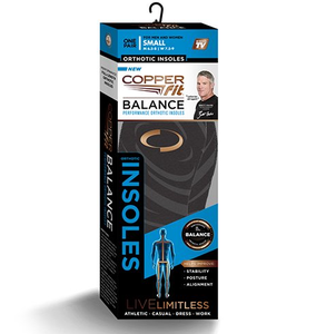 lot 235 image: Brand New Lot of TWO Copper Fit Balance Orthotic Insoles - Size Medium - AS SEEN ON TV