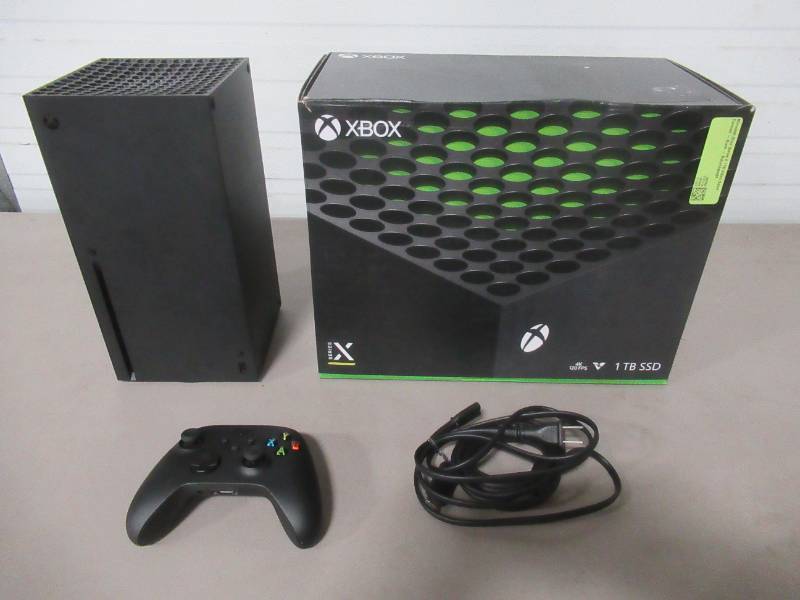 lot 500 image: HARD TO FIND FOR THE HOLIDAYS Microsoft Xbox Series X 1TB Video Game Console - Black - Refurbished, Model 1882 - WORKS GREAT INCLUDES CABLES AND CONTROLLER LOW RESERVE OF $600.00