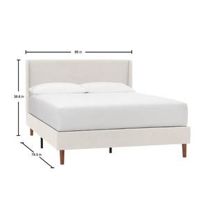 lot 147 image: Stylewell Handale Upholstered King Bed in Ivory (78.5 in W. X 38.60 in H.). XDL1008-BED. - Unclaimed Freight.