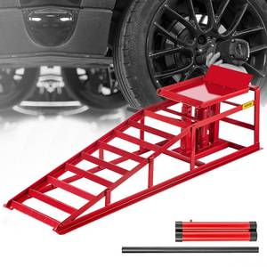 lot 158 image: Vevor 2.5T Hydraulic Vertical Car Ramp in Red - Just 1 Ramp.