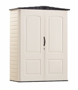 lot 170 image: Rubbermaid Storage Shed 5x2 Feet, SandalwoodOnyx Roof, Weather Resistant Outdoor Garden Storage Shed for Backyard, Garden, Tool Storage, Lawn, Garage Organizer, Sandstone - Unclaimed Freight - Carton Damage.