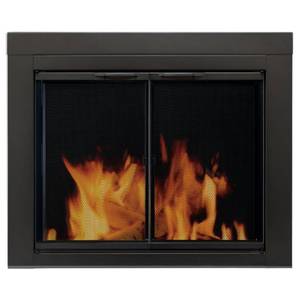 lot 353 image: Pleasant Hearth Alpine Small Glass Fireplace Doors, AN-1010.