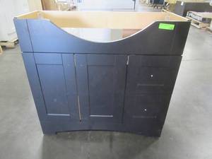 lot 350 image: Del Mar 36 in. W Vanity with AB Engineered Composite Vanity Top in Espresso - Missing Top.