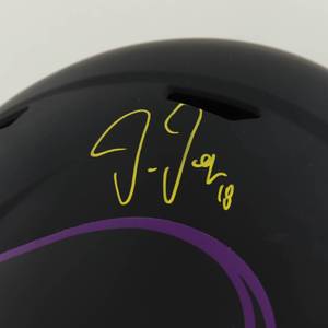 lot 8 image: Minnesota Vikings Justin Jefferson Signed Vikings Full-Size Eclipse Riddell Alternate Speed Helmet (JSA COA)