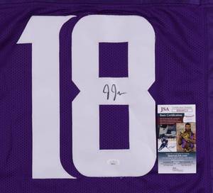 lot 3 image: Minnesota Vikings Justin Jefferson Signed Purple Pro Style Jersey JSA Authenicated