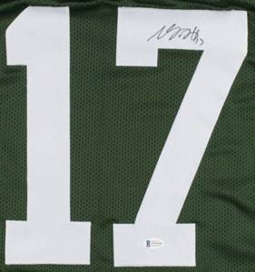 lot 25 image: Green Bay Packers Davante Adams Signed Green Pro Style Jersey Beckett COA