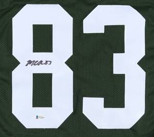 lot 27 image: Green Bay Packers Marquez Valdes-Scantling Signed Green Pro Style Jersey Beckett Authenticated