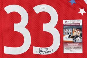 lot 37 image: Boston Celtics Legend Larry Bird Signed 1983 NBA All-Star On-Floor Style Jersey JSA COA