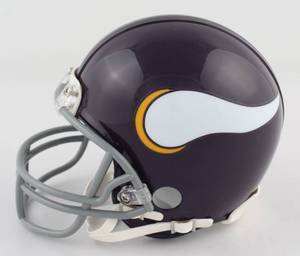 lot 23A image: Minnesota Vikings Brad Johnson Signed Throwback Mini Helmet JSA COA