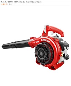 Homelite 2-Cycle 26cc Curved & Straight Shaft Gas Trimmers & 150MPH 400 CFM 26cc Gas Handehld Blower Vacuums. Various Conditions. See Pictures
