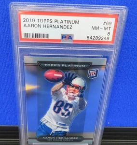 PSA GRADED AARON HERNANDEZ ROOKIE