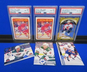 3 PSA GRADED 8 HOCKEY CARDS PLUS PARISE, GREENWAY, AND PELECH