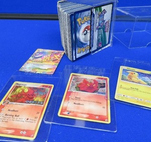 BOX OF POKEMON CARDS PLUS PIKACHU,SLUGMA, MAGCARGO