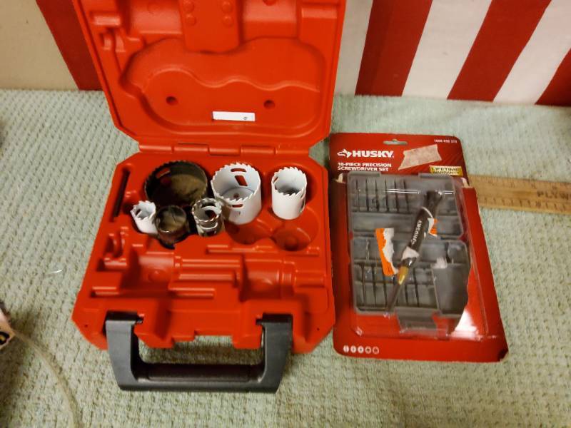 Milwaukee hole saw kit , and mini bit screw driver set