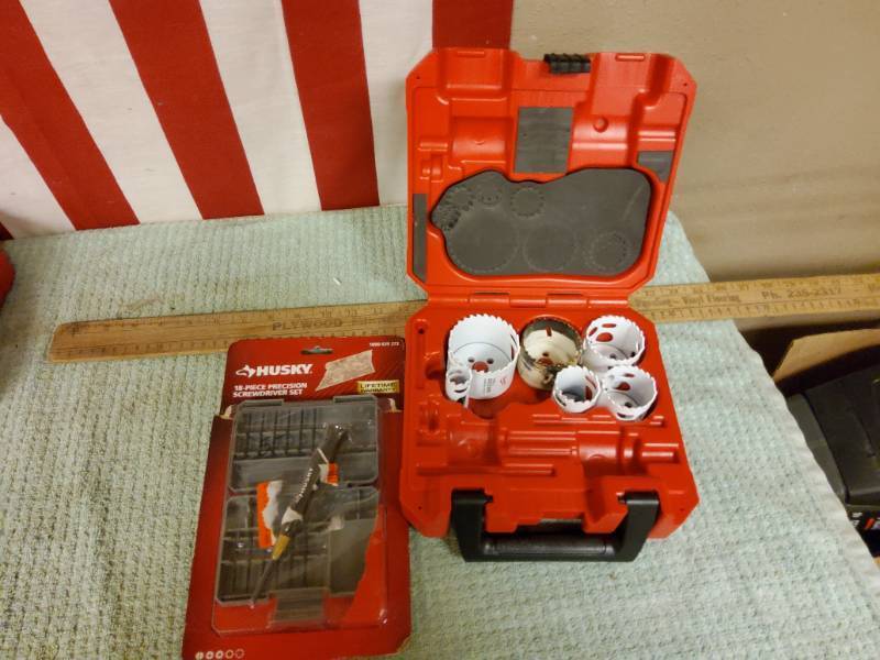Milwaukee hole saw kit , and mini bit screw driver set