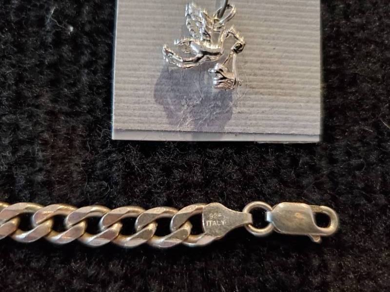 Silver Bracelet (Italy 925) & Sterling Silver Pendant