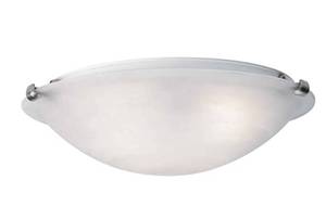 lot 255 image: Forte Lighting 2199-04-55 Flush Mount with Marble Glass Shades, Brushed Nickel - NO SHIPPING