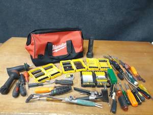 lot 54 image: Large Lot of Tools, Milwaukee Tool Bag and More