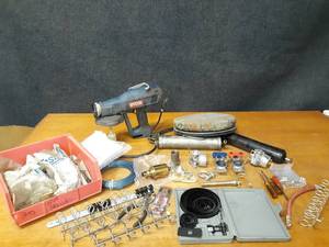 lot 56 image: Large Lot of Garage Misc. - 716 Bolts, New Electric fuel Pump, Glad Hands, Carburetors, Hole Saw Kit and More