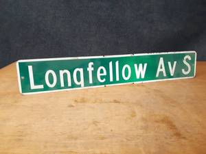 lot 89 image: Longfellow Street Sign - About 36 x 6 - 1 Sided