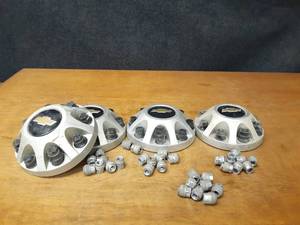 lot 114 image: Set of (4) Chevrolet 8-Bolt Center Caps w Lug Nuts