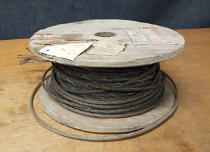 lot 126 image: Spool of 14 6x19 Steel Cable - Spool is about 14 x 6 - NO SHIPPING