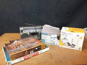 lot 130 image: Board Games, Boombox, Kodak Easy Share Printer and More - NO SHIPPING