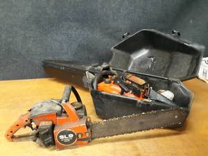 lot 133 image: (Lot of 2) Chainsaws For Parts - Craftsman 3.7 18 Bar and Remington SL9 - Both Pull Over - NO SHIPPING