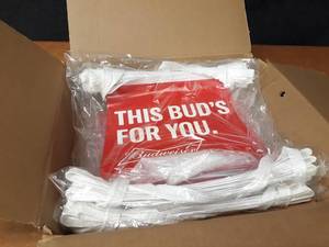 lot 145 image: Case of (4) BUDWEISER Pennant Flags - Unsure of the length of these