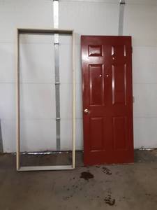 lot 182 image: Steel Exterior 32 Door w Frame - NO SHIPPING