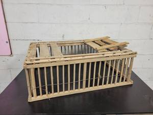 lot 206 image: Antique Wood Chicken Crate - About 35 x 23 x 12 - NO SHIPPING