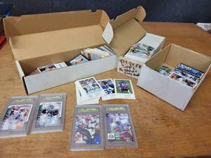 lot 302 image: Lot of Football Cards - 80s and 90s - Graded Cards and Vikings Cards the cops used to give out