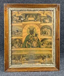 lot 155 image: Antique Polish Lithograph Describing Legend of St. Lukes Painting of Madonna & Child - NO SHIPPING