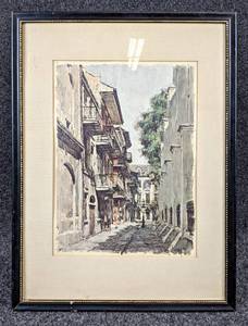 lot 161 image: Lithograph of Pirates Alley in New Orleans by Don Davey - NO SHIPPING