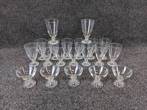 lot 225 image: Lot of (19) Glasses with Hobnail Bases - NO SHIPPING