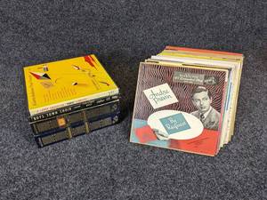 lot 244 image: Lot of over (50) Vintage 45 Records - Mills Brothers, Tony Bennett, Stokowski, Harry Belafonte, Spade Cooley, and More NO SHIPPING