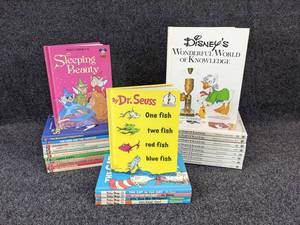 lot 251 image: Vintage Sets of Story Books - Dr. Seuss, Disneys Wonderful World of Reading, and Disneys Wonderful World of Knowledge