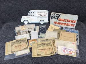 lot 270 image: Lot of Paper Ephemera Dating from the 1890s - 1900s and Signs