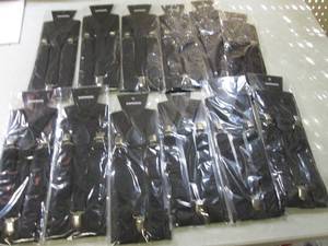 lot 65 image: (F-0) 12 Suspenders All Black New i...
