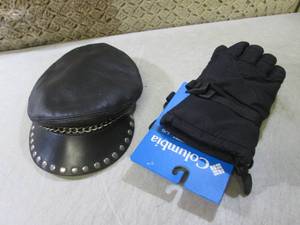 lot 94 image: (F-0) Leather Biker Hat and Columbi...