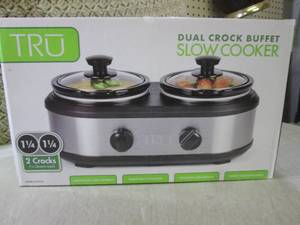 lot 194 image: (EW6) Dual Crock Buffet Slow Cooker...