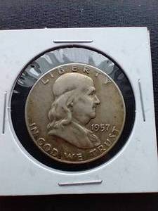 lot 10 image: 1957-D Franklin Half Dollar