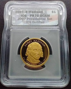 lot 35 image: 2007-S James Madison Dollar - PR70DCAM