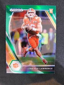 lot 9 image: 2021 Prizm Draft Picks Trevor Lawrence Green Prizm Rookie Card #106