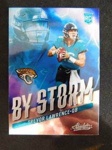 lot 10 image: 2021 Absolute Trevor Lawrence Rookie Card Insert By Storm card #BST-1