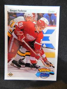 lot 16 image: 1990-91 Upper Deck Sergei Fedorov Rookie card #525